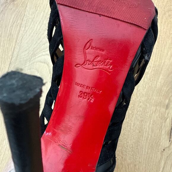 Christian Louboutin Stiletto Pumps Velvet Karina Size 39.5 Black - Picture 11 of 11